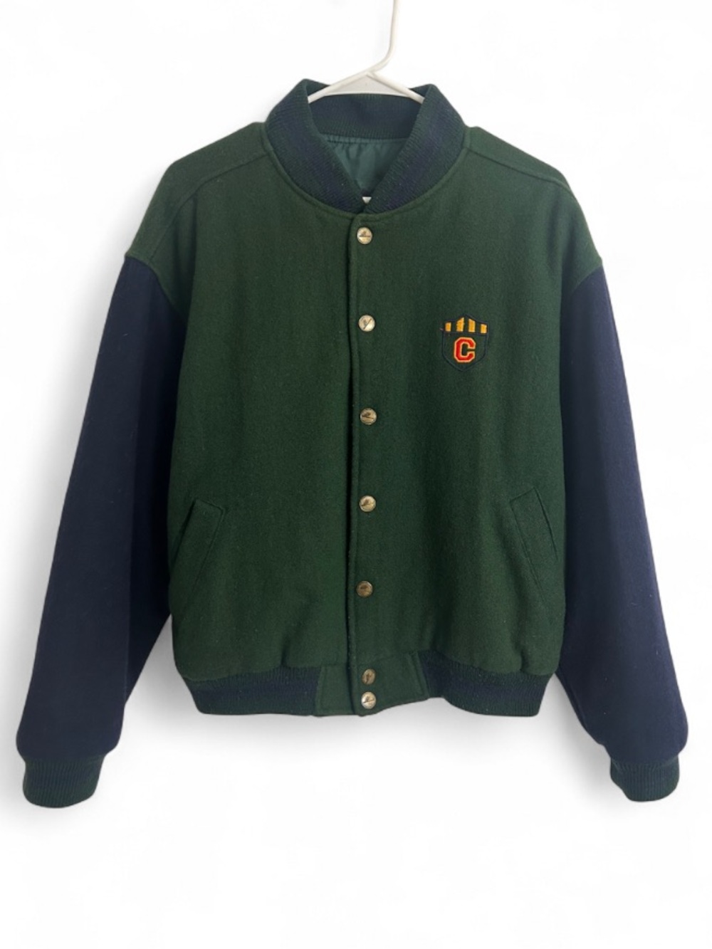 Vintage Sportswear Colorblock Varsity Jacket Wool Bomber Jacket 90s Streetwear